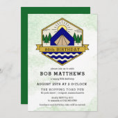 Rustic Outdoorsman 80th Birthday Party Invitation Kaart (Voorkant / Achterkant)