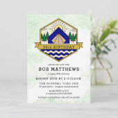 Rustic Outdoorsman 90th Birthday Party Invitation Kaart (Staand voorkant)
