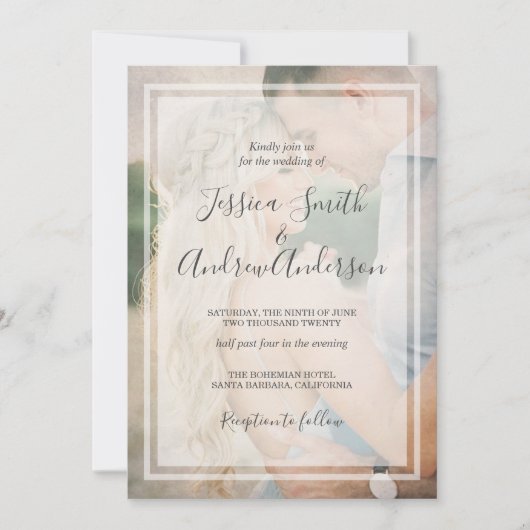 Rustic overlay voor uitnodiging voor het huwelijk (Voorkant)