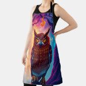 Rustic Owl Art: Earth Tone Woodland Schort (Insitu)