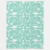 Rustic Owl Beer Deer Fox Woodland Createpatroon Fleece Deken (Voorkant)