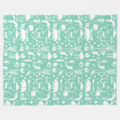 Rustic Owl Beer Deer Fox Woodland Createpatroon Fleece Deken (Voorkant (Horizontaal))