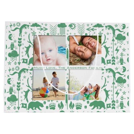 Rustic Owl Beer Deer Fox Woodland Createpatroon Groot Cadeauzakje (Achterkant)