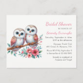 Rustic Owl Couple Boho Country Bridal Shower Uitnodiging Briefkaart (Voorkant)
