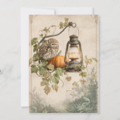 Rustic Owl en Lantern Halloween Party Uitnodiging (Achterkant)