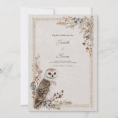 Rustic Owl Folk Art Wedding Kaart (Voorkant)