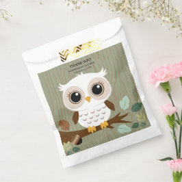 Rustic Owl Woodland Forest Baby shower Bedankzakje