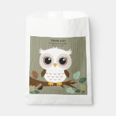 Rustic Owl Woodland Forest Baby shower Bedankzakje (Voorkant)