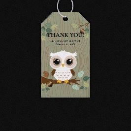 Rustic Owl Woodland Forest Baby shower Cadeaulabel