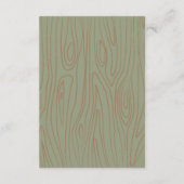 Rustic Owl Woodland Forest Baby shower Informatiekaartje (Achterkant)