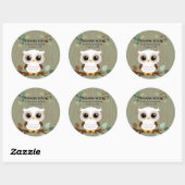 Rustic Owl Woodland Forest Baby shower Ronde Sticker (Vel)