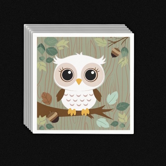 Rustic Owl Woodland Forest Baby shower Servet