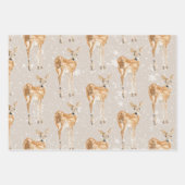 Rustic Oyster Gray Elegant Snowy Winter Animals Inpakpapier Vel (Voorkant 3)