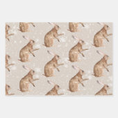 Rustic Oyster Gray Elegant Snowy Winter Animals Inpakpapier Vel (Voorkant 2)