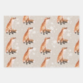 Rustic Oyster Gray Elegant Snowy Winter Animals Inpakpapier Vel (Voorkant)