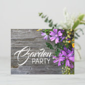 Rustic Paars Petals, Garden Party Kaart (Staand voorkant)