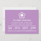 Rustic Paars Petals, Garden Party Kaart (Achterkant)