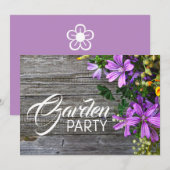 Rustic Paars Petals, Garden Party Kaart (Voorkant / Achterkant)