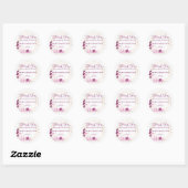 Rustic Paars Pink Floral 100th Birthday Hartelijk  Ronde Sticker (Vel)