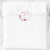 Rustic Paars Pink Floral 100th Birthday Hartelijk  Ronde Sticker (Tas)