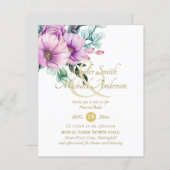 Rustic Paarse Bloemen Nuestra Boda Uitnodigingen (Voorkant / Achterkant)