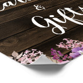 Rustic Paarse Bloemenslingerlichten Kaarten & Cade Poster (Hoek)