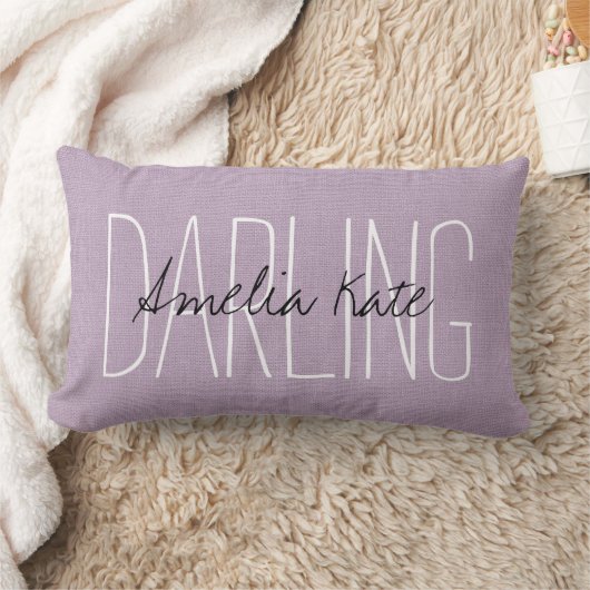 Rustic Paarse Darling Monogram Kussen (Deken)