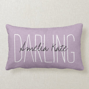 Rustic Paarse Darling Monogram Kussen