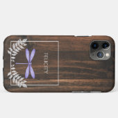 Rustic Paarse Dragonfly Hoesje-Mate iPhone Case (Achterkant (horizontaal))