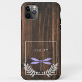 Rustic Paarse Dragonfly Hoesje-Mate iPhone Case (Achterkant)