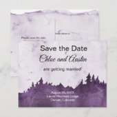 Rustic Paarse Edelsteen Kleur Landschap Save The D Briefkaart (Voorkant / Achterkant)