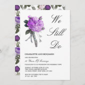 Rustic Paarse Franse Roos & Pioen Geloftenvernieuw Kaart (Voorkant / Achterkant)