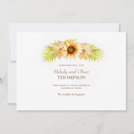 Rustic Painted Sunflower Aankondiging (Voorkant)