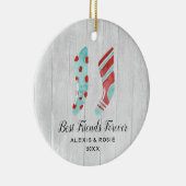 Rustic Pair of Stockings Specialized Best Friends Keramisch Ornament (Rechts)