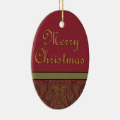 Rustic Paisley Vrolijk Kerstfeest Keramisch Ornament (Rechts)