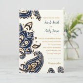 Rustic Paisley Wedding Invitation Kaart (Staand voorkant)