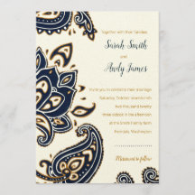 Rustic Paisley Wedding Invitation