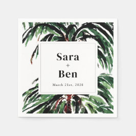Rustic Pakte Palm Trees Beach Wedding Servet