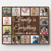 Rustic Pallet Wood 14 Photo Collage Family Quote Fotoplaat (Voorkant)