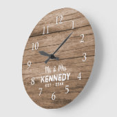 Rustic Pallet Wood Mr. en Mrs Wedding Grote Klok (Hoek)