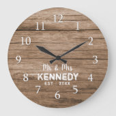 Rustic Pallet Wood Mr. en Mrs Wedding Grote Klok (Voorkant)