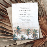 Rustic Palm Beach Destination Wedding Kaart<br><div class="desc">Rustische tropische palmbomen ontwerpen huwelijksuitnodiging voor je eiland,  strand of tropische bruiloft. Pas je aan met je trouwgegevens. Als u een douaneverzoek hebt of extra details aan deze uitnodiging zouden willen worden toegevoegd,  contacteer me. Ik zou graag helpen.</div>