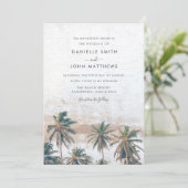 Rustic Palm Beach Destination Wedding Kaart (Staand voorkant)