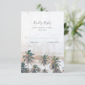 Rustic Palm Beach Destination Wedding RSVP Kaartje (Staand voorkant)