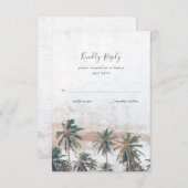 Rustic Palm Beach Destination Wedding RSVP Kaartje (Voorkant / Achterkant)