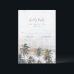 Rustic Palm Beach Destination Wedding RSVP Kaartje<br><div class="desc">Het coördineren rsvp reactiekaart om onze Rustic uitnodiging van het Beach van de Bestemming van de Beach van de Beach van de Beach aan te passen. Ideaal voor je eiland,  tropische of strandbruiloft. Rol neer om alle coördinerende uitnodigingen in dit ontwerp te zien.</div>