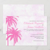 Rustic Palm Tree Beach Wedding Invitations Kaart (Voorkant / Achterkant)