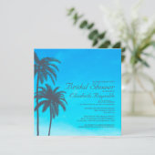 Rustic Palm Tree Bridal Shower Invitations Kaart (Staand voorkant)
