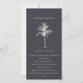 Rustic Palm Tree Navy Kraft Couples Shower Bedankkaart (Voorkant)