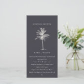 Rustic Palm Tree Navy Kraft Couples Shower Bedankkaart (Staand voorkant)